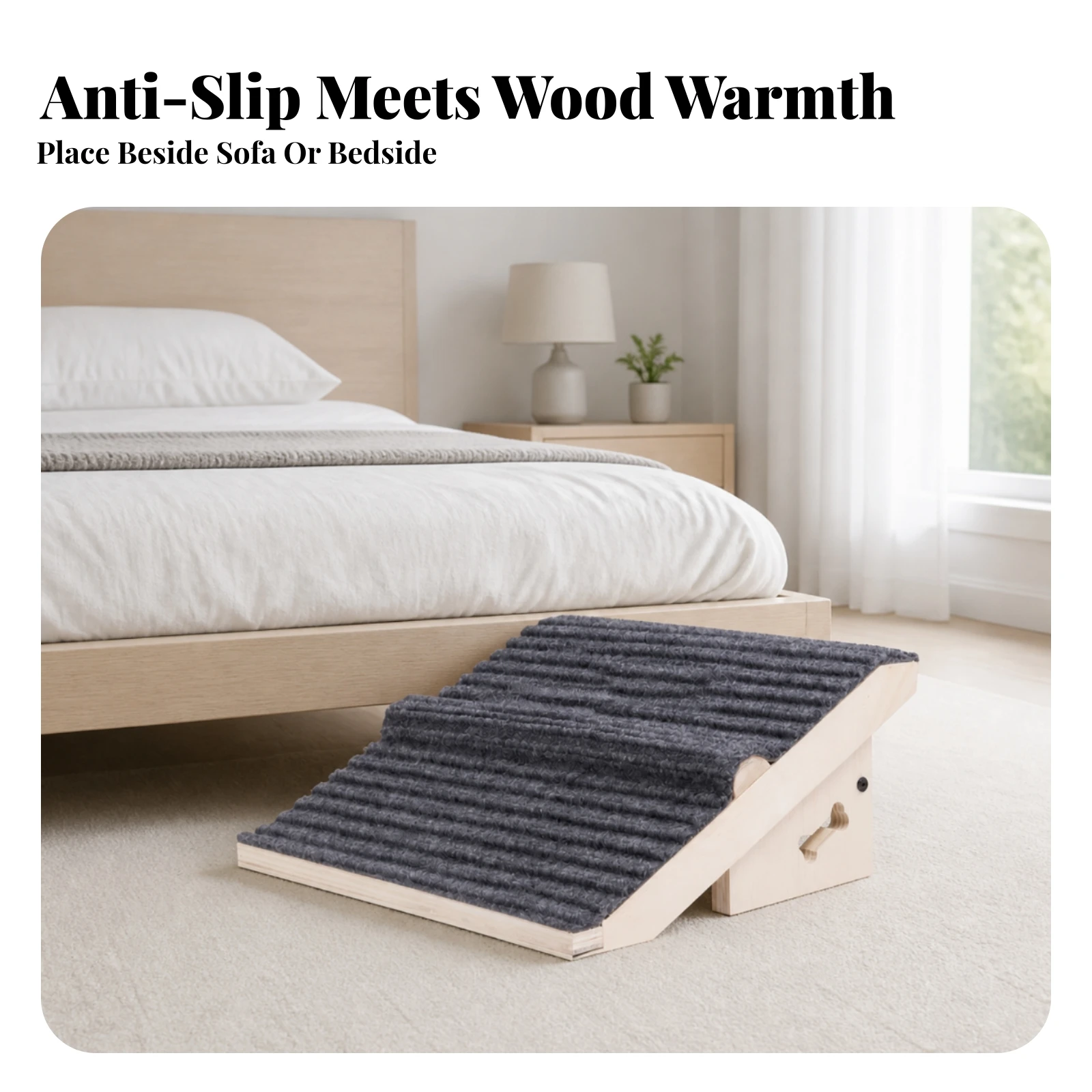 3 Pieces Pet Stair-Ramp with Anti-Slip Mat Portable Foldable Dog Ramp Foldable Pet Stairs Lightweight Eco-Friendly