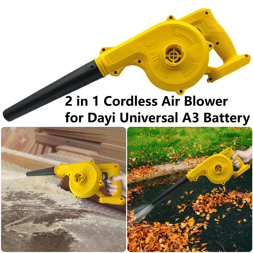 2 in 1 Cordless Air Blower & Vacuum Cleaner 20000r/min Leaf Duster 21V Electric Blower Leaf Blower for Dayi Universal A3 Battery