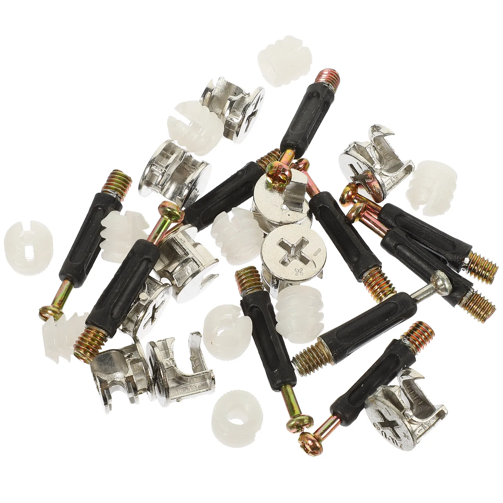 

10 Sets Furniture Connectors Sturdy Cam Fittings PreInserted Nuts Dowels Side Connecting Vibration Resistant Wood Furniture