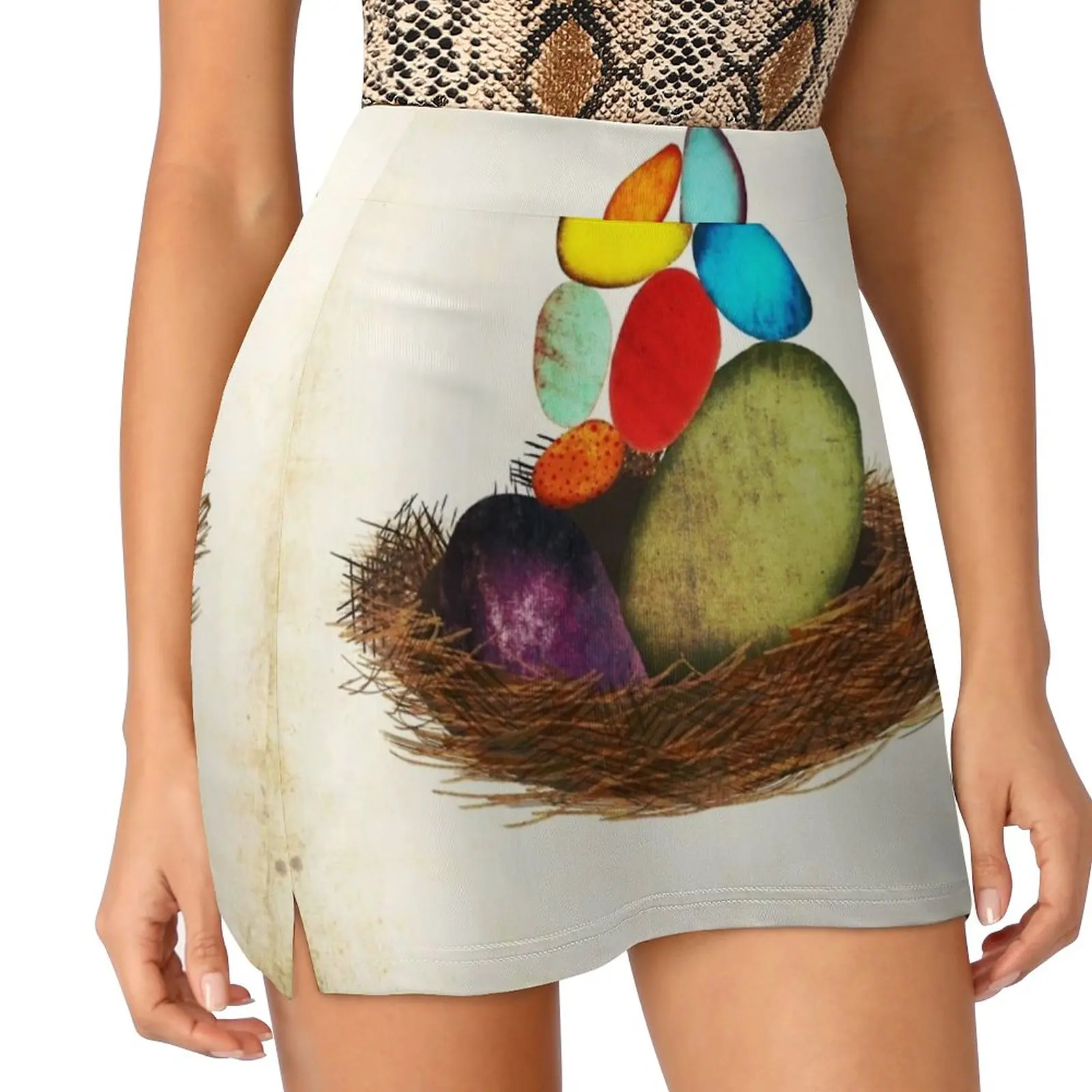 My Colorful Bird Babies Women's skirt Sport Skort Skirt With Pocket Fashion Korean Style Skirt 4Xl Skirts Eggs Mexico