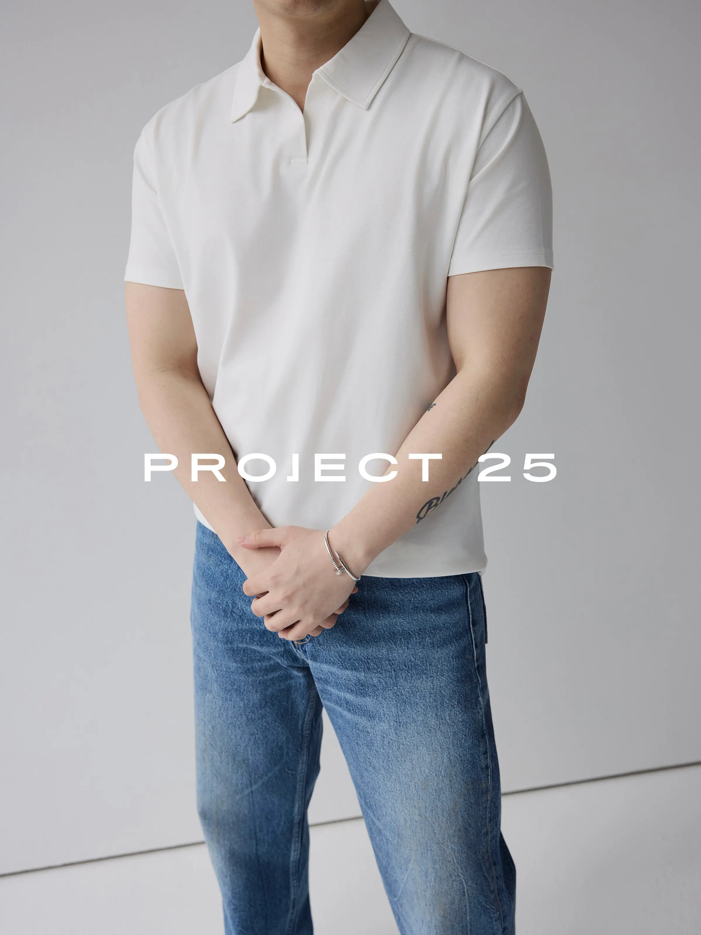 PROJECT 25 Men's Cooling Polo Shirt – Soft Touch Breathable Short Sleeve with Shoulder-Enhancing Fit for Minimalist Commuting