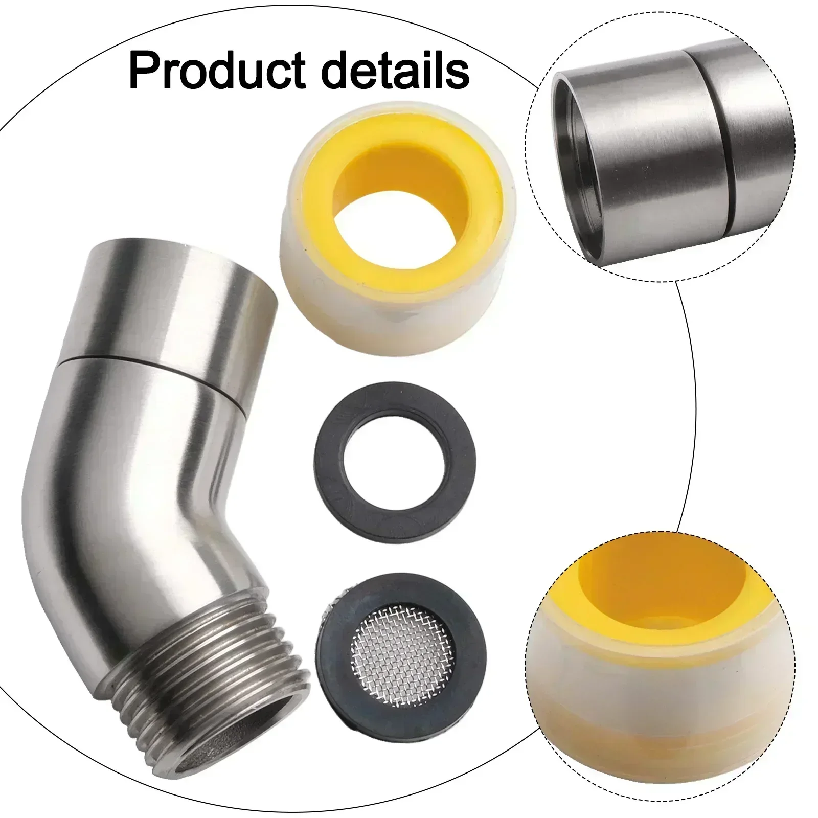 

External Thread Shower Elbow 135° Shower Elbow Easy Installation Heat Resistant Mineral Resistant Salt Resistant