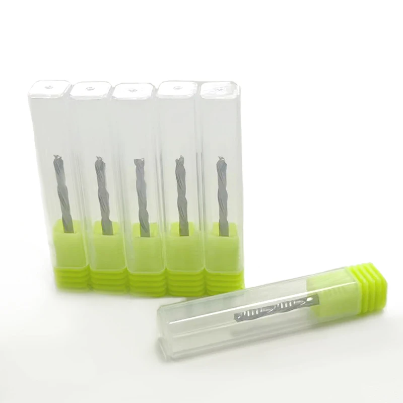 10Pcs 3.175 4 6mm UP And DOWN Cut Two Flutes Spiral Carbide Mill Tool Cutters for CNC Router Compression Wood End Mill Cutter