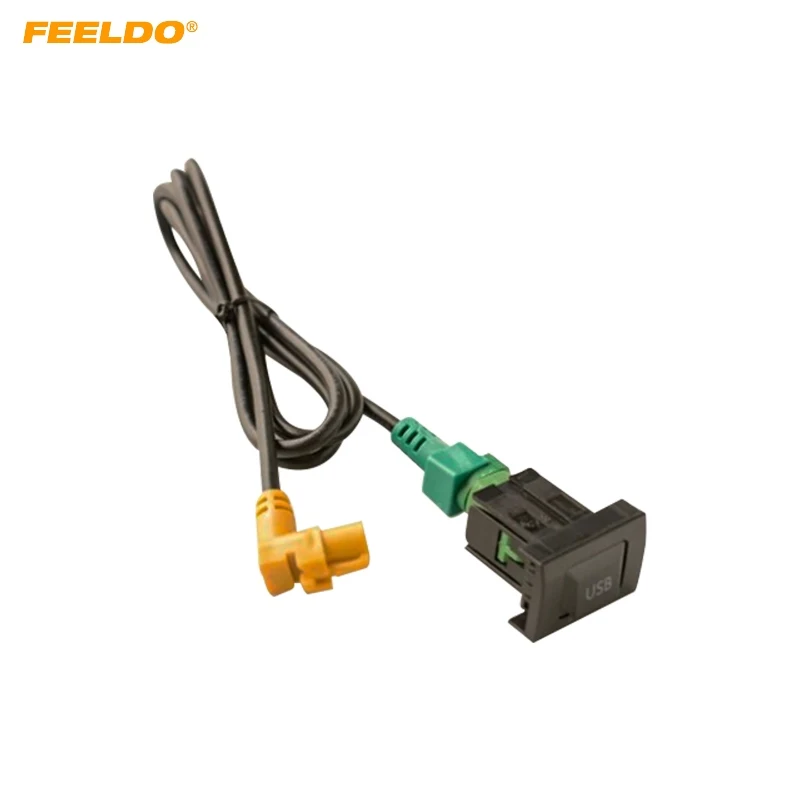 Car USB Data Adapter Switch Button Cable wiring Harness For Volkswagen Audi Skoda USB Cable Audio Adapter