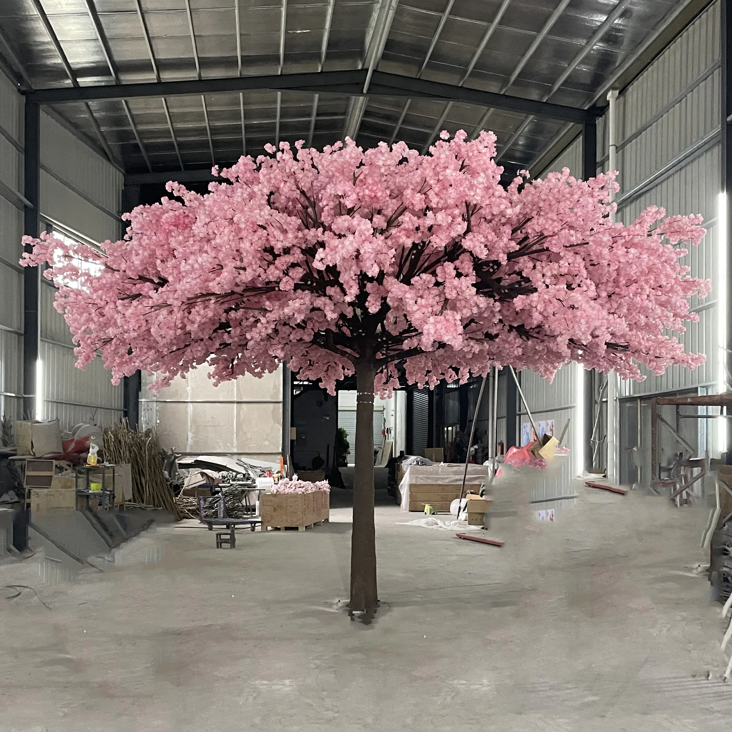 High Simulation 4ft 5ft 6ft 7feet 8ft 9ft 10ft 1.5m 2m 3m 4m big White Pink Fake Plants Sakura Artificial Cherry Blossom Tree