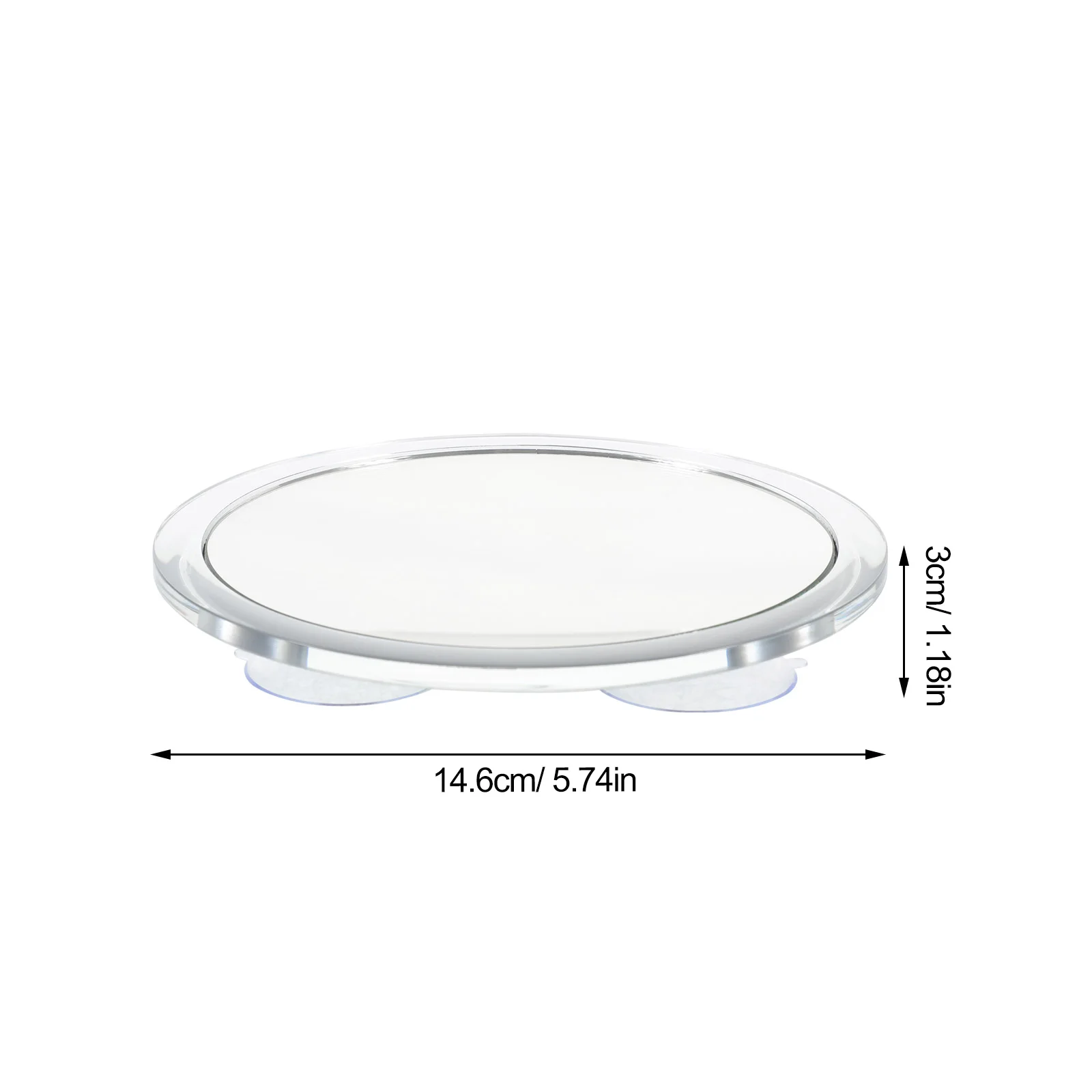 Bathroom Makeup Mirror Magnification Suction Cup Magnifying for Wall Mugs with Pocket