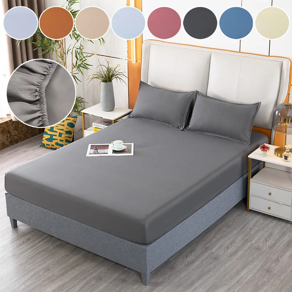 

1 Simple Modern Geometry Printed Fitted Sheet Bedroom Comfortable Skin-friendly Fitted Bed Sheet with Pillowcases Bed Sheet Set