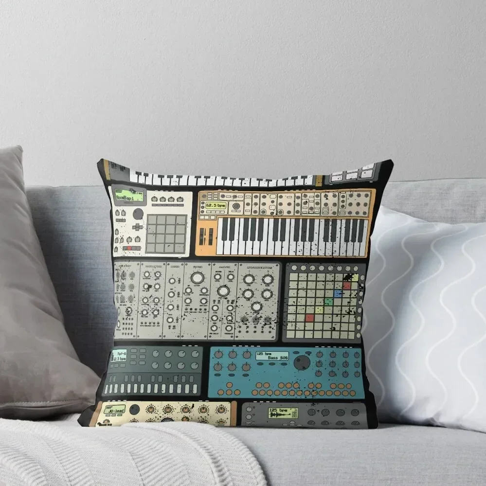 

Synthesizers and Electronic Music Instruments Throw Pillow Cushions For Sofa Luxury Pillow Cover Christmas Pillow Cases