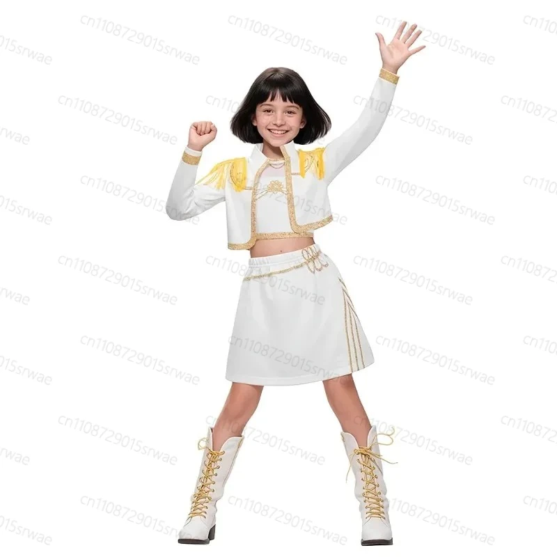 KPop Demon Hunters Mira Cosplay Pak Wit Cosplay Kostuum voor Kinderen Halloween Stage Performance Kleding Halloween Party
