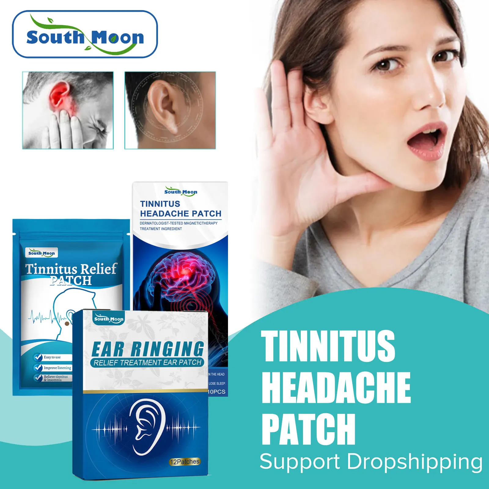 

Anti Tinnitus Patch Ear Ringing Buzzing Treatment Cure Deafness Relieve Ear Pain Improve Hearing Loss Headache Relief Sticker