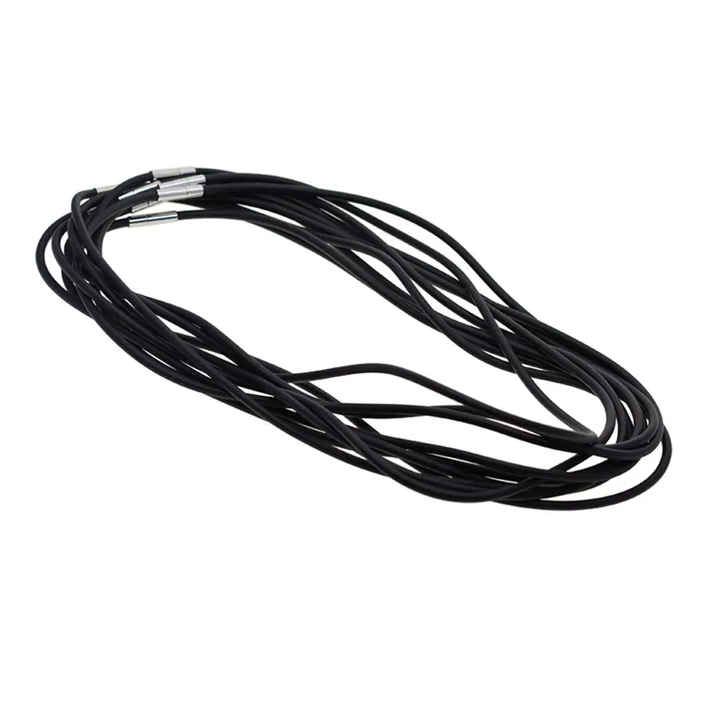 10 Stück 3 mm schwarze Gummikordel-Halskette mit Kupferstecker-Verschluss, Schmuckzubehör