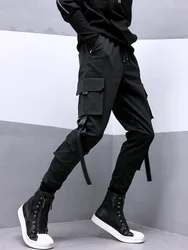 Fashion Black Cargo Pants Women Man Summer Hip Hop Streetwear Harajuku Pockets Harem Trousers Joggers Pants