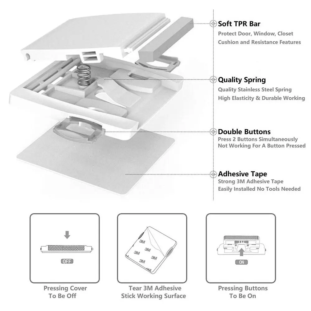 Anti Pinch Home Baby Protection Child Safety Lock Slide Window Locks Glass Door Lock Cabinet Lock