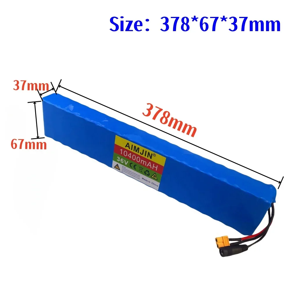 100% New  10S4P 36V 10400mAh electric scooter lithium battery 18650 battery pack 36V 10.4Ah electric scooter battery