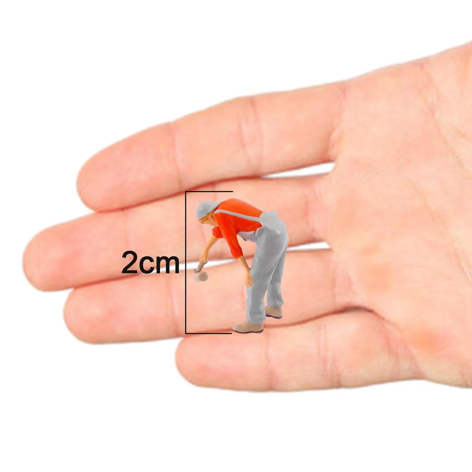 2x handgeschilderde 1:87 miniatuur mensen beeldjes, kleine mensen schilder mensen speelgoed desktop decor voor micro landschap tafel scène