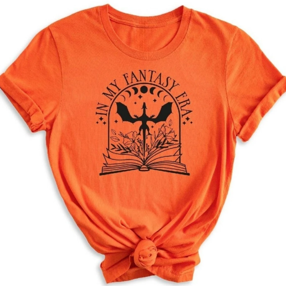 Fantasy Era Dragon Rider Shirt Bookish Reader Gift Unisex Women Men T Shirt High Quality Cotton Tops New Casual Simple Tops