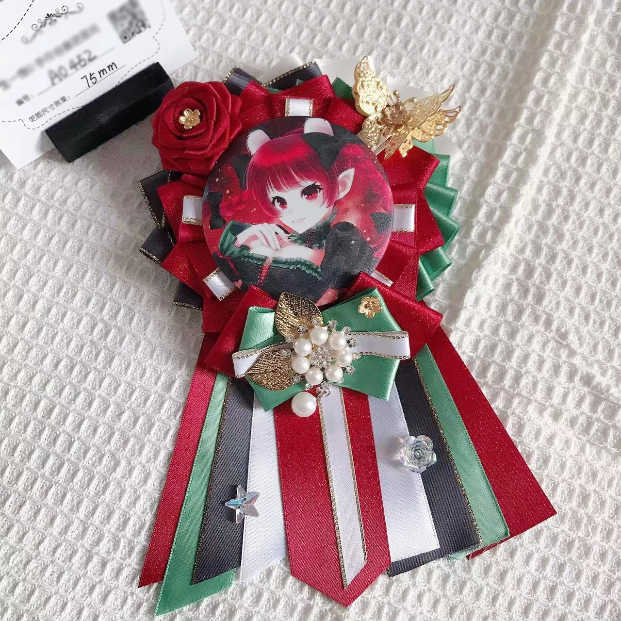 Gorgeous Silk Handmade Red Type Badge Holder for Ita Bag Pins Display Ita Bag Decorate for 58mm 75mm Badges Bag JK Accessories