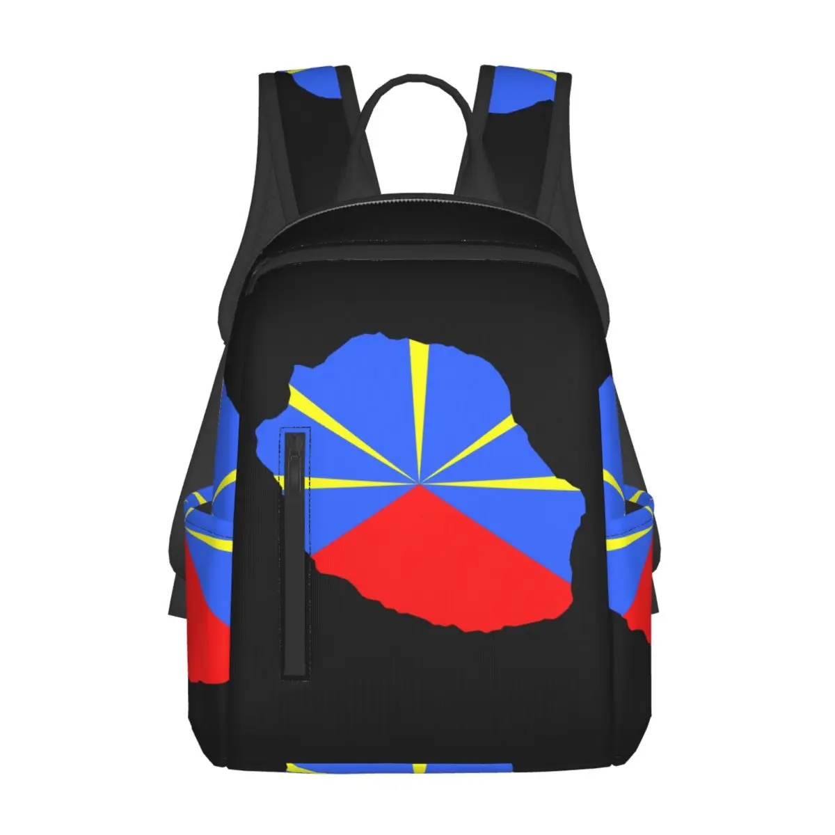 974 Reunion Island Flag Backpack Daypack Large Capacity Boys Girls BookBag School Bag Shoulder Bags for Men Women