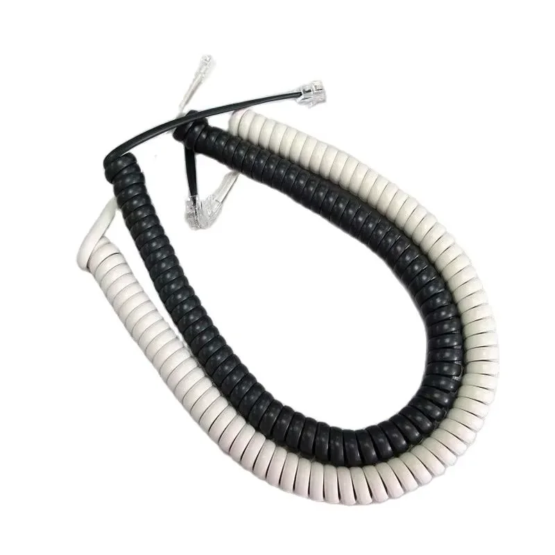 Hot 35cm Telephone Cord Straighten 2m Microphone Receiver Line RJ22 4P4C Connector Copper Wire Phone Volume Curve Handset Cable