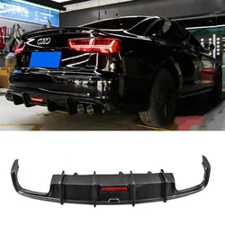 For Audi A6 S Line S6 C7 2012 2013 2014 2015 Real Carbon Fiber Rear Diffuser Kit Lip Spoiler High Quality Refits Splitters