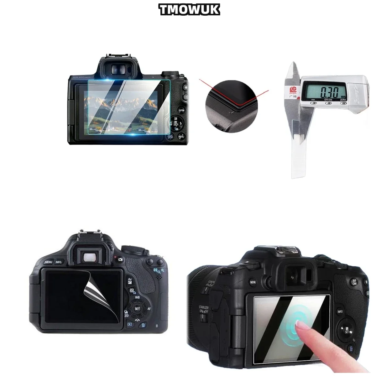 For Canon 1200D 1300D 1500D 2000D Display Protector, Tempered Glass, 9H Hardness, Anti-Scratch Surface.