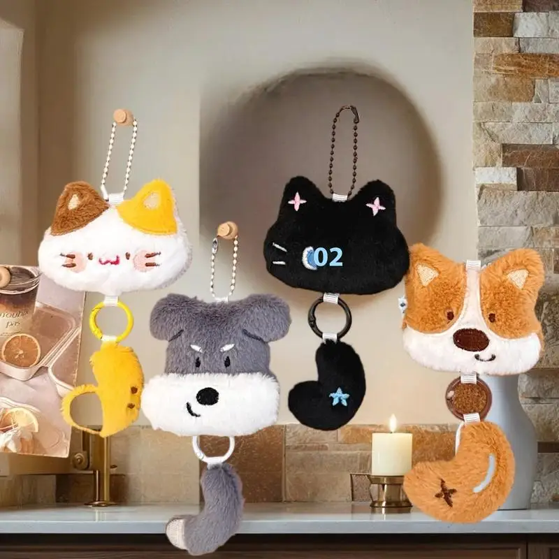 

Cute Little Tail Cartoon Dog Cat Plush Pendant; Stylish Keychain and Backpack Ornament; Ideal Present for Friends and Partners.