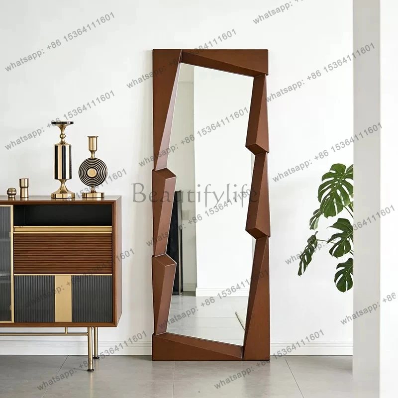 

American light luxury irregular full body mirror medieval entrance floor fitting mirror