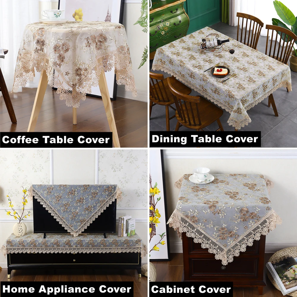 Luxury Table Cloth Lace Embroidery Table Cover for Home Wedding Banquet Party Table Cloths Furniture Cover Home tablecloth