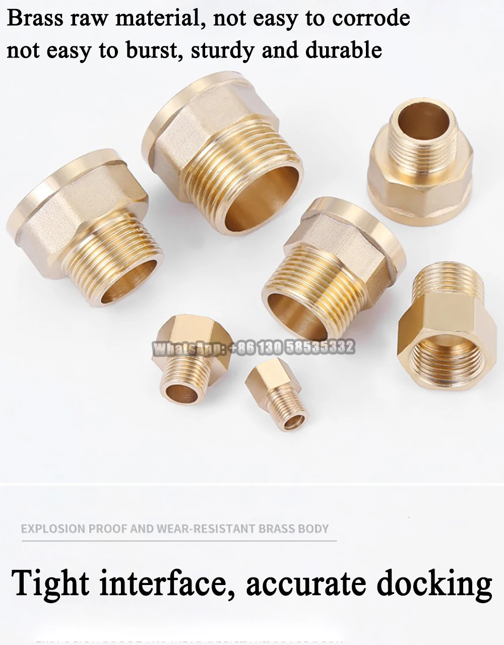 Brass Hex Reducer Joint 1/2 3/4 1 Inch BSP Female to Male Thread Pipe Faucet Connector M/F Garden Water Pipr Bushing Fittings