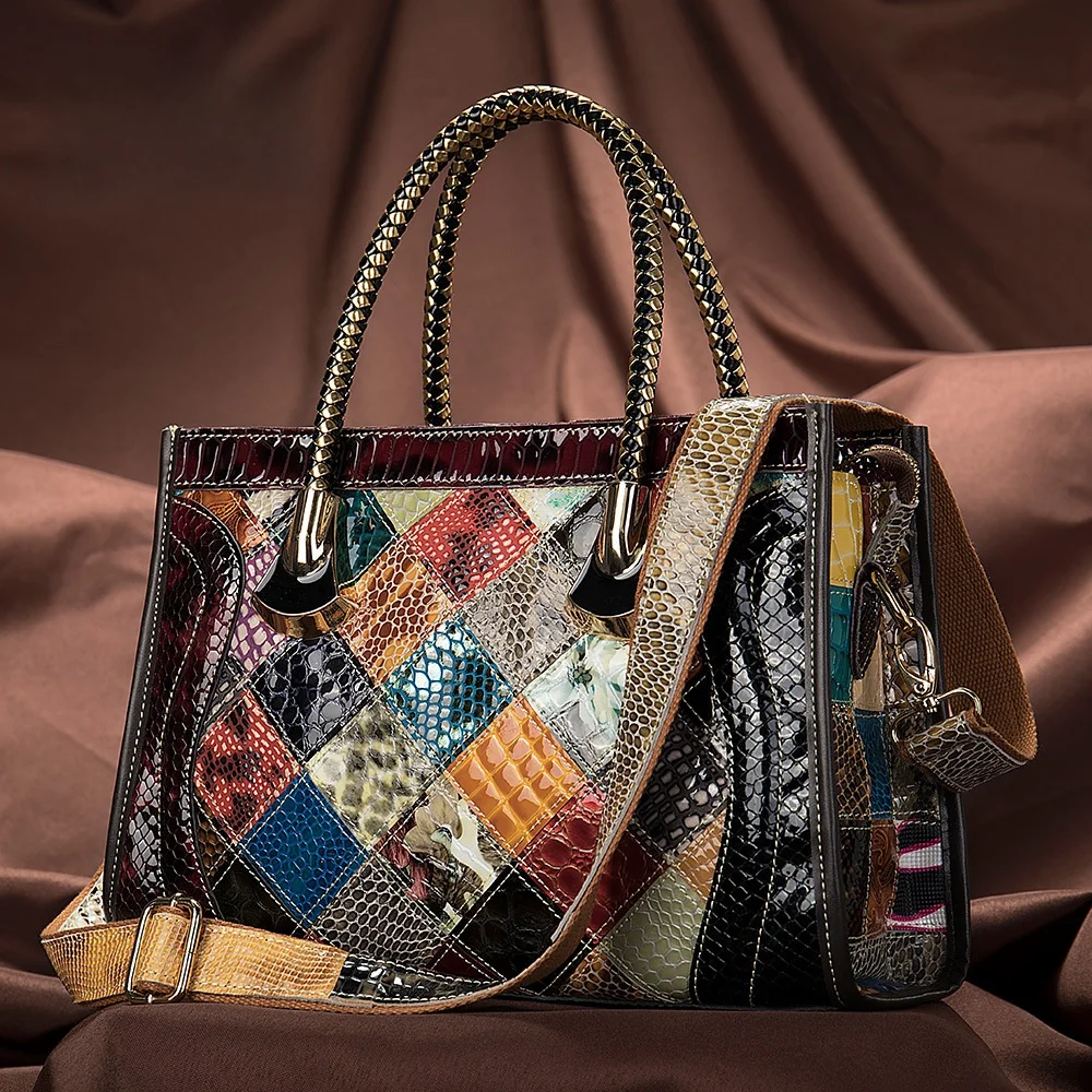 

Новая женская сумка с верхним слоем из воловьей кожи, расписная кожаная сумка, большая емкость, модная, крутая, повседневная, простая, Sle