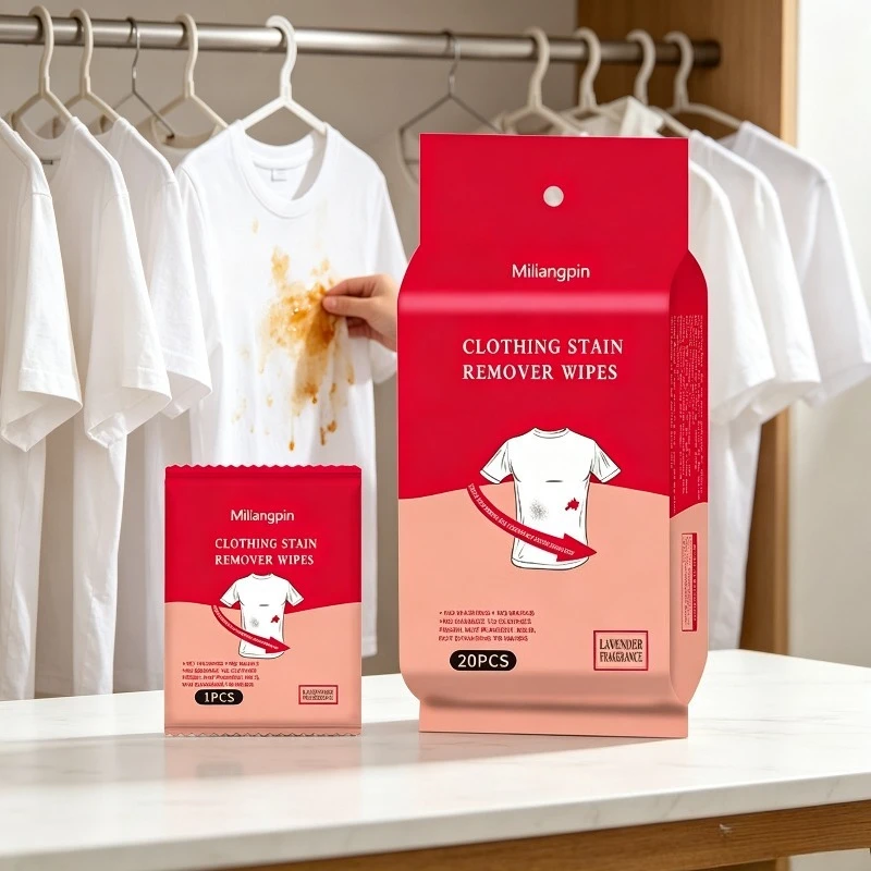 No-Rinse Down Jacket Cleaner / White Shoe Stain Remover Wipes, for White Clothes, Disposable Individual Packaging