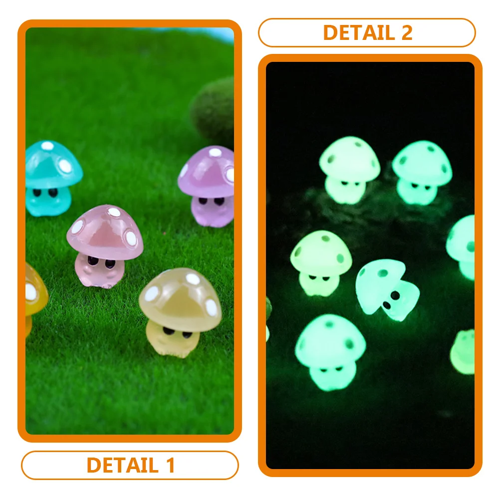 

35pcs Mini Mushrooms Resin Figurines 5-point Craft Decor Desk Accessories Tiny Things