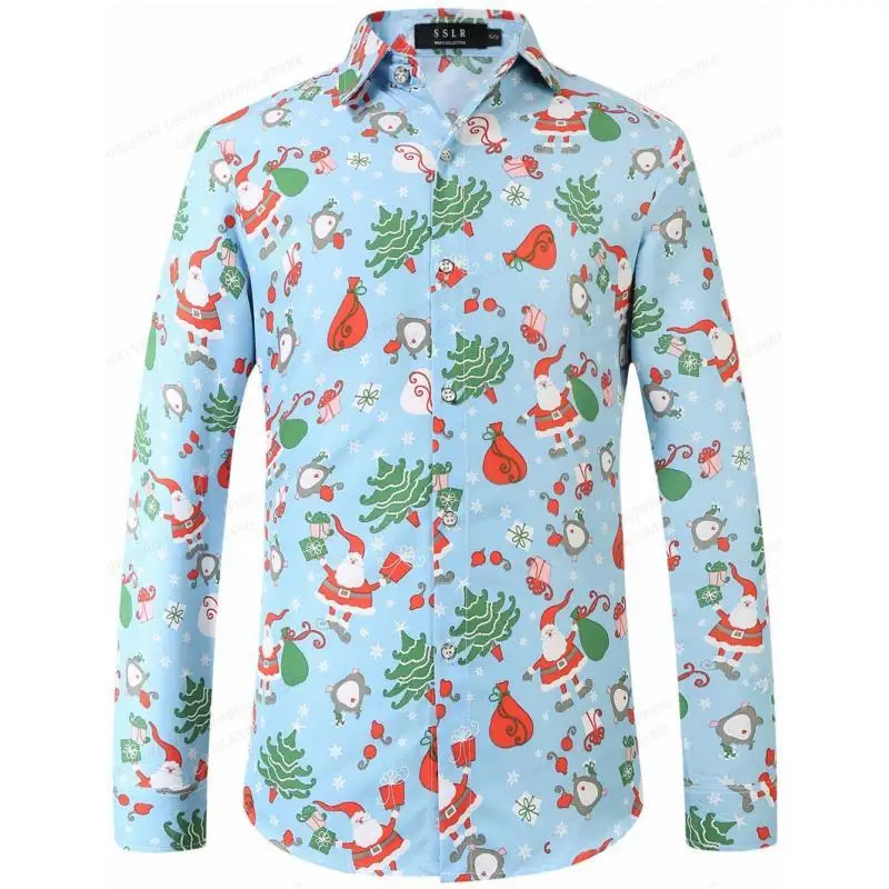 

Casual Men's Plus Size Social Vintage Fashion Floral Leaf Pattern Long Sleeve Shirt Harajuku Vacation Y2k Clothing Custom New