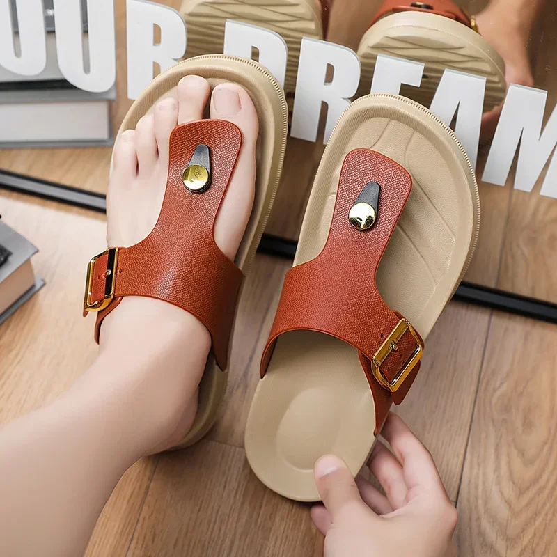 

Outdoor Mens Flip-flops Fashion Men's Slippers Lightweight EVA Man Beach Shoes Breathable Sandals Non-Slip Home Bathroom Slides