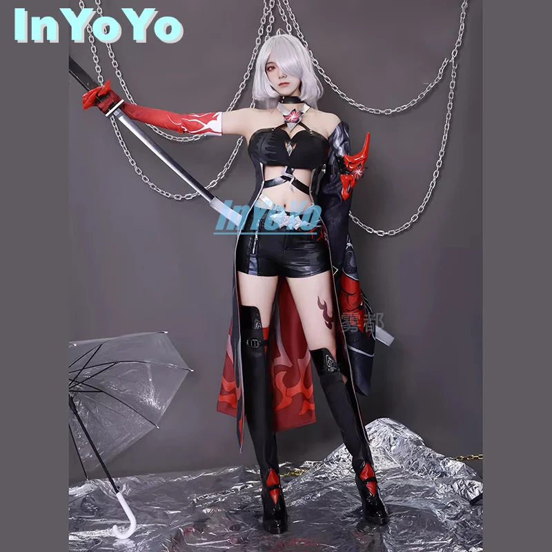 InYOYO Honkai: Star Rail Acheron New Skin Game Suit Lovely Uniform Dress Cosplay Costume Halloween Carnival Party Outfit Women X