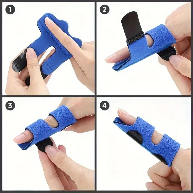 1Pcs Finger Fixation Strap Aluminium Finger Splint Fracture Protection Brace Corrector Support With Fixed Tape Bandage