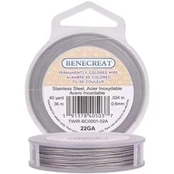 1 Roll 0.38/0.5/0.6 mm 7-Strand Nylon Coated Craft Jewelry Beading Wire Tiger Tail Beading Wire for Necklaces Ring, LightGrey