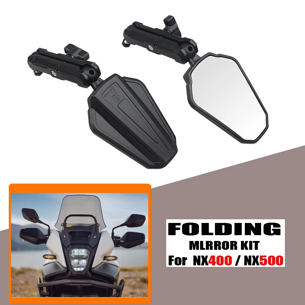 

New Motorcycle Accessories Adventure Mirror KIT Side Rear View Mirror Adjustable 360 For Honda NX400 NX 400 NX500 Nx 500 2024