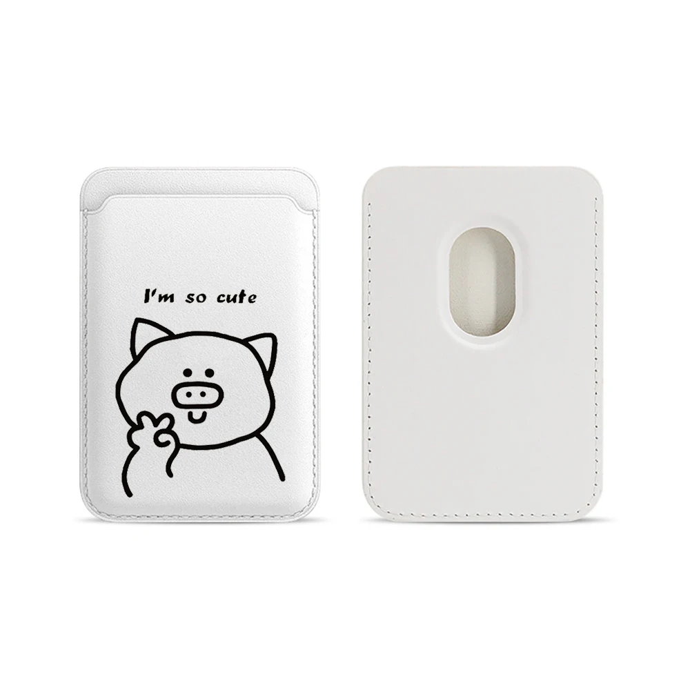 Einfache Leder-Kartenhülle mit Paar-Motiv für Magnetische Hüllen, Geeignet für alle iPhone Magsafe Karten-Handytaschen – Detail 5