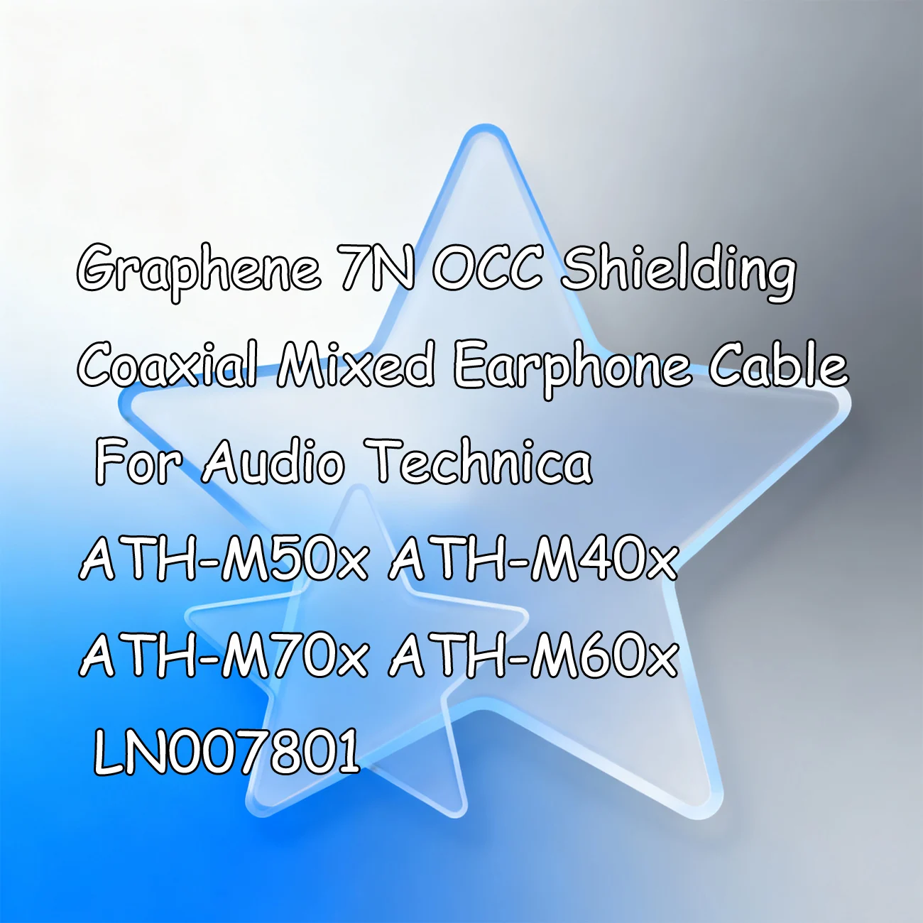 Graphene 7N OCC Shielding Coaxial Mixed Earphone Cable  For Audio Technica ATH-M50x ATH-M40x ATH-M70x ATH-M60x LN007801