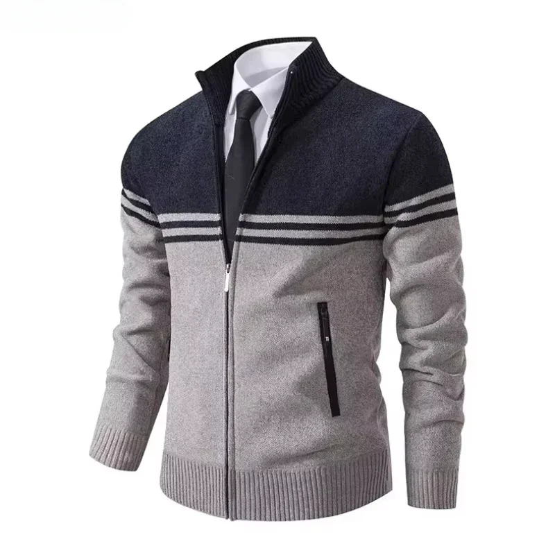 Winter Men's Cardigan Thickened Warm Standing Collar Cardigan High-quality Jacket Men's Knitted Cardigan Jacket  Cardigans 3XL