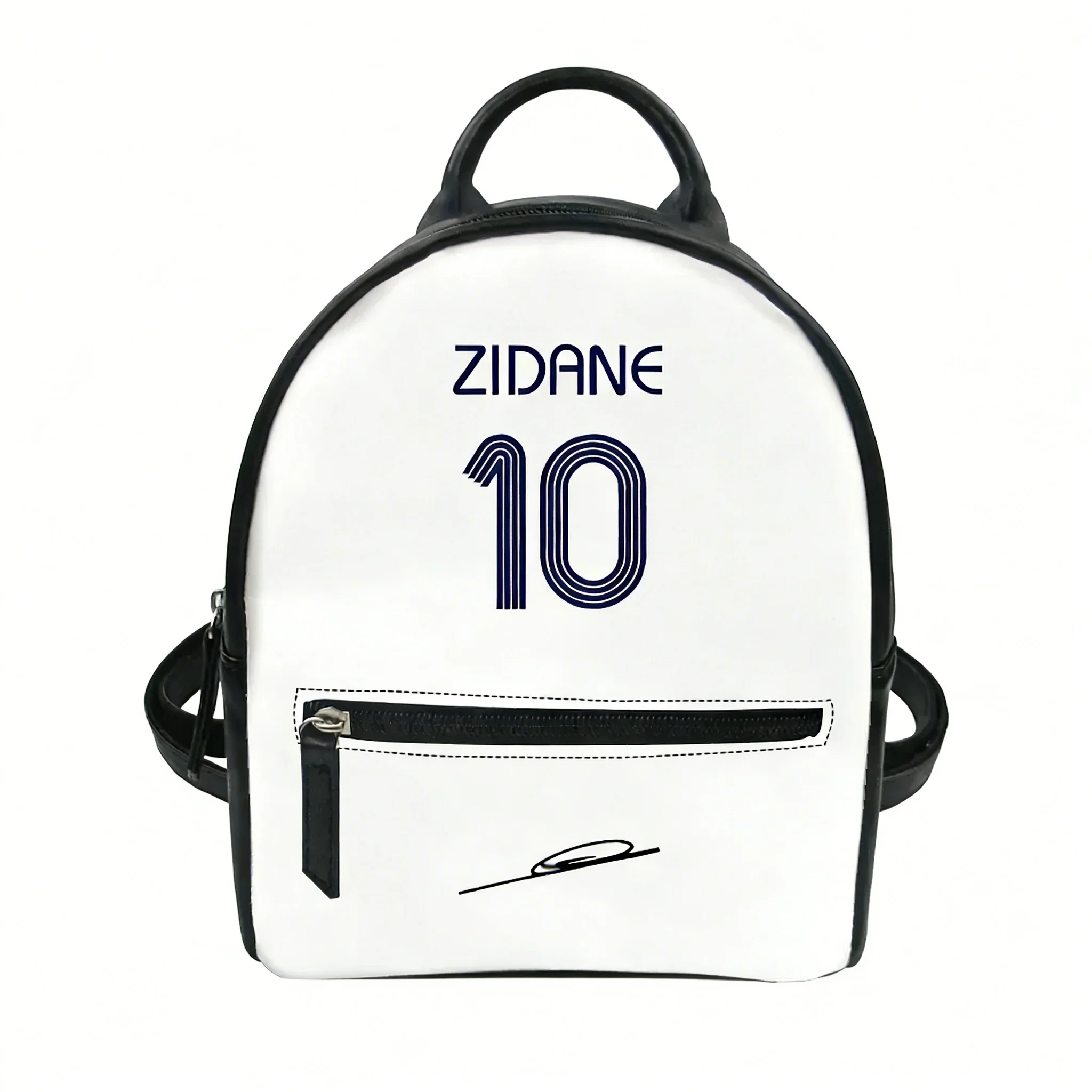 Zidane No.10 Backpack Purse Women Child Schoolbags France Soccer Star Personalized Double Shoulder Bag Mini Leather Daypack Gift