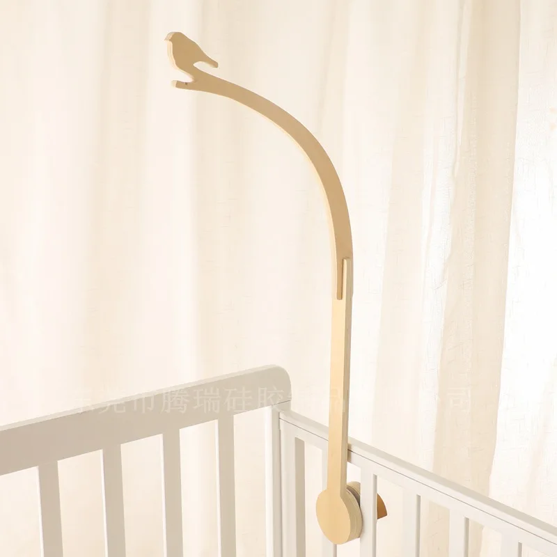 Penyangga Mobile Bayi Kayu Baru, Aksesoris Tempat Tidur Bayi, Rak Lonceng Penenang, Perlengkapan Kamar Bayi Untuk Bayi Baru Lahir, Mudah Dipasang