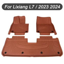 Lixiang l7 2023 2024用の車のフロアマット,防水,滑り止め,tpe,黒いフロアライナー,トランク,卸売