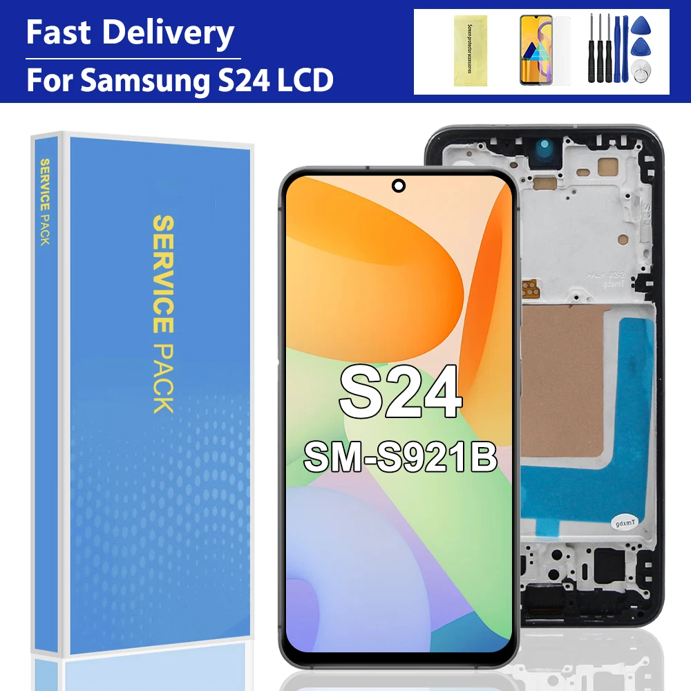 for-samsung-s24-5g-lcd-screen-digitizer-assembly-replacement-with-frame-for-sm-s921b-ds-display-part-for-sm-s921b