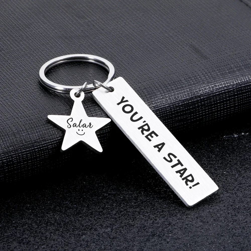 

You're A Star Keychain Custom Name Star Key Chain Friendship Gift for Friend Her Him Birthday Personalised Inspirational Keyring