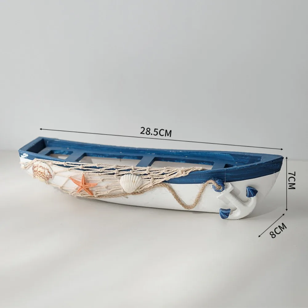 

Model Crafts Wooden Boat Ornaments Simulation Mediterranean Styles Ship Statue Marine Style Chic Boat Figurine Toy