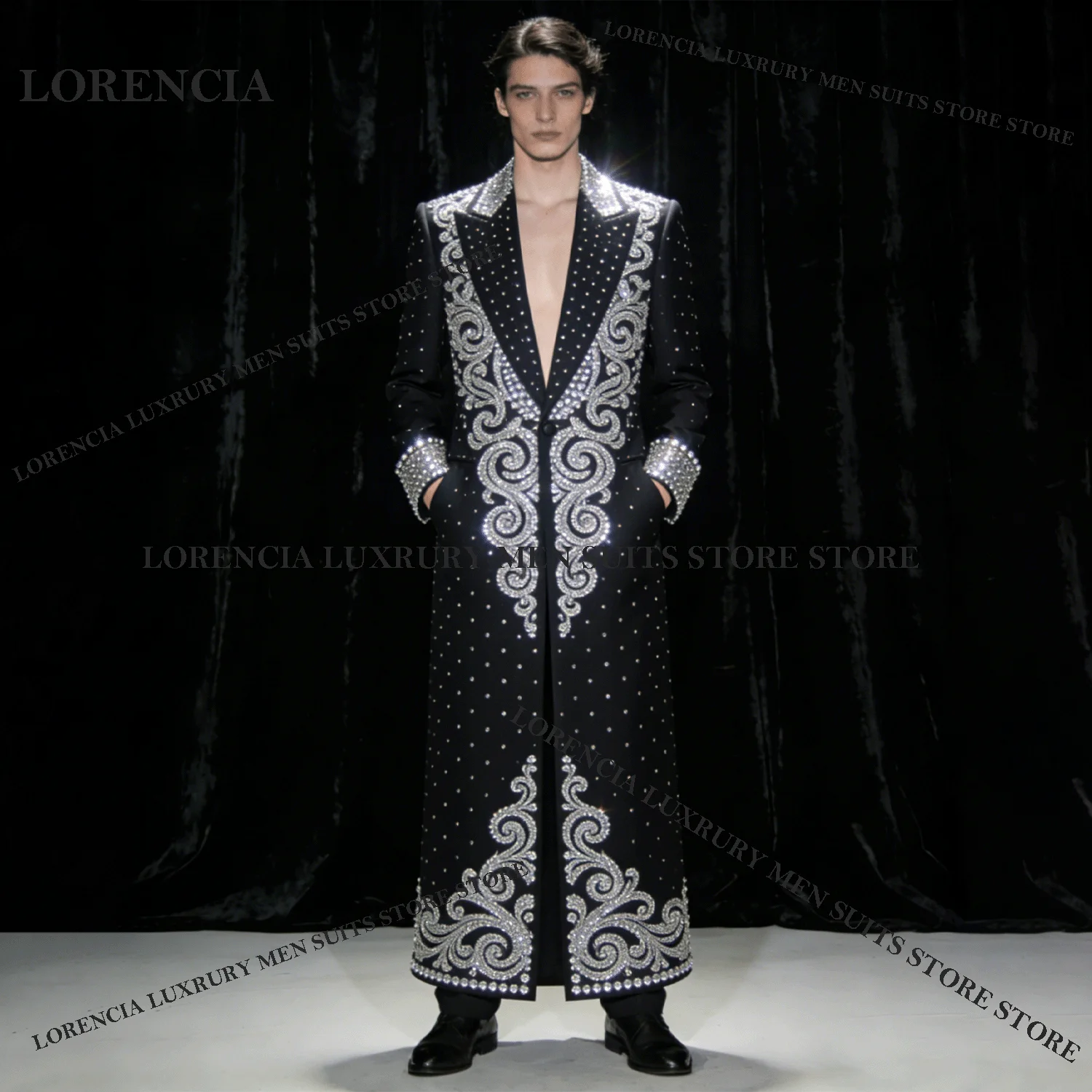 

Блестящие мужские костюмы с бриллиантовым дизайном по индивидуальному заказу, свадебные смокинги, модные изысканные тонкие Ropa hombre, комплекты из 3 предметов, мужские пиджаки для жениха