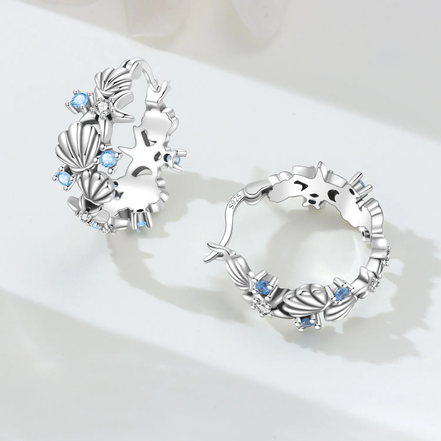 S925 Sterling Silver Butterfly Flower Huggie Hoop Earring, Floral Butterfly Small Hoop Earrings Hypoallergenic Jewelry for Women