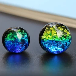 10pcs 8mm 10mm 12mm 14mm Lampwork Glass Beads Luminous Lampwork Beads Blue Green Color for jewelry Bracelet Making DIY